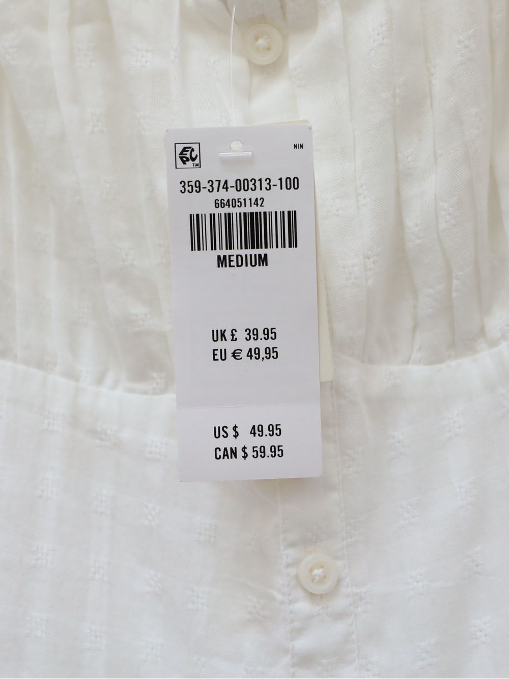 NWT Hollister BARE BUTTON THROUGH MINI Day dress white short resortwear beach M - Picture 3 of 12